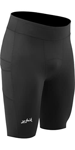 Zhik Mens Eco Spandex Sailing Boating Watersports Shorts - Black - Lightweight - Oversized Slim Profile Drop-in Pocket - Size - M