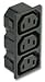 LOT OF 2 PCS BULGIN PX0714/3/15/28 SOCKET OUTLET 3 WAY