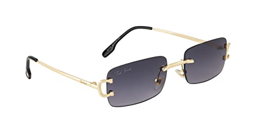 Image of Ted Smith Mens Womens Polycarbonate Uv Protection Metal Rectangular Sunglasses