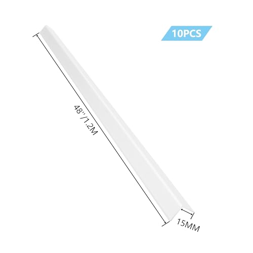 Image of 10pcs 48 inch L*0.59 inch W Aluminum Self-Adhesive Wall Corner Protectors, Wall Furniture Bumper, Safety Baby Proofing Corner Cushion Table Edge,Wide Coverage and Easy to Install - Silver