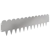 Yisssmeng Raseneinfassung 30 Stk 103 x 25 cm Stahl Beeteinfassung Silber