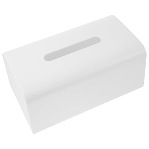 iplusmile Caja de Pañuelos de Plástico Blanca Hogar y Coche, Estuche Práctico para Guardar Papel, Servilletero Compacto y Sencillo, 1 Unidad, Almacenamiento Funcional para Baño y Sala