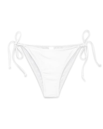 Image of Holipick White Bikini Bottoms for Women String Bathing Suit Bottom with Moderate Coverage Low Waist Swim Bottom 20W