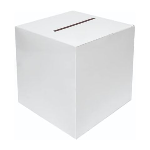 White Cardboard Post Box For Wedding, Letter Box, Card Box For Party Cover