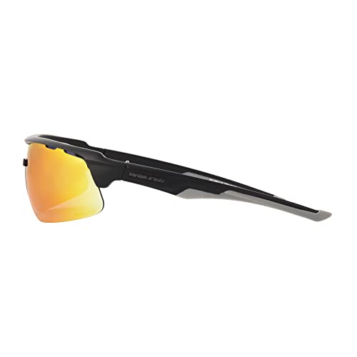 Image of Rawlings Change Up Spotter Youth Baseball Sunglasses, Matte Black /Red Mirror, 64mm