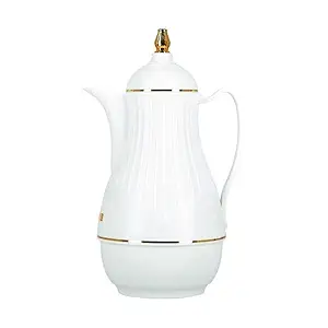 YRTOYS 1000Ml Hot and Cold Glass Vacuum Flask, Double Wall Insulated Vacuum Jug, Vacuum Insulated Carafe for Coffee, Milk, Tea (Pack of 1, Multicolor)