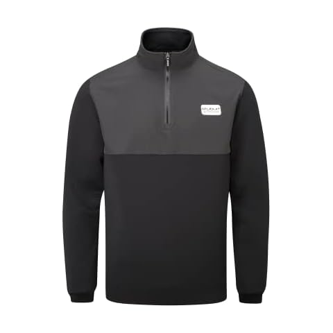 Stuburt Men's Active-Tech Lined Golf Thermal Water Resistant Sweater Pullover, Black, Medium Cover