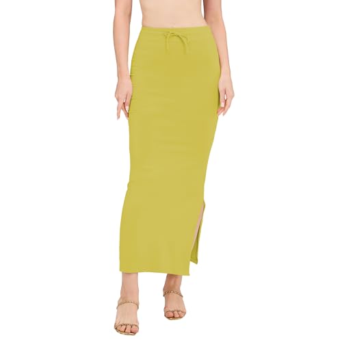 Image of DESI GIRL Cotton Lycra Stretchable Saree Shapewear Petticoat with Drawstring for Women | Fishcut Saree Petticoat with Side Slit for Easy Movement | Saree Shaper | Long inskirt