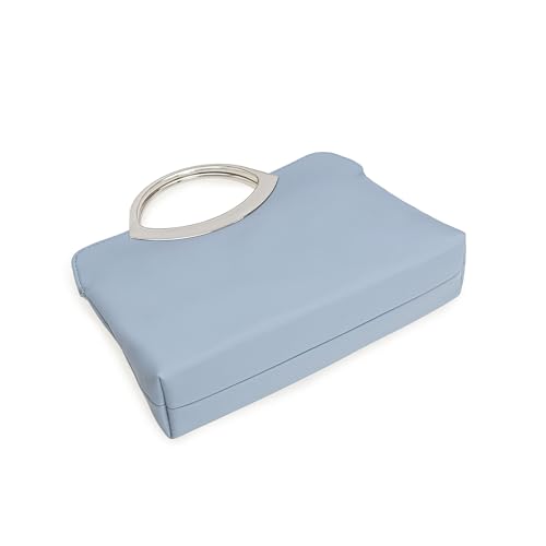 Image of IXEBELLA Stylish PU leather Small Prom Handbag Formal Women Party Clutch Dressy Wedding Purse (Powder Blue)