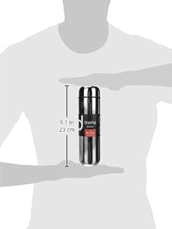 DRINKPOD Grunwerg HCF-300SS Vacuum Insulated Leak Proof Capsule Flask, Stainless Steel, Satin, 300ml