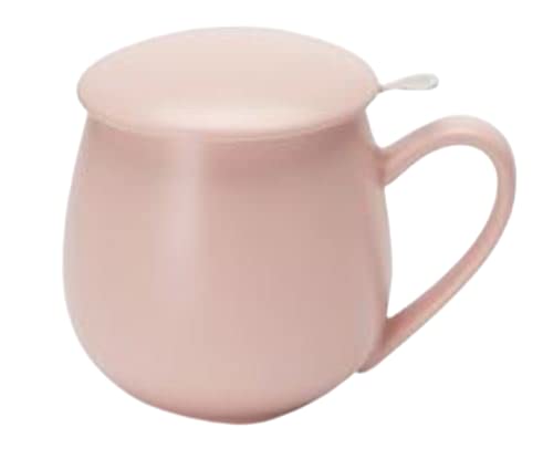 Teeemando® Saara - Taza de té de hierbas (porcelana, 3 piezas, 0,35 L), color rosa mate