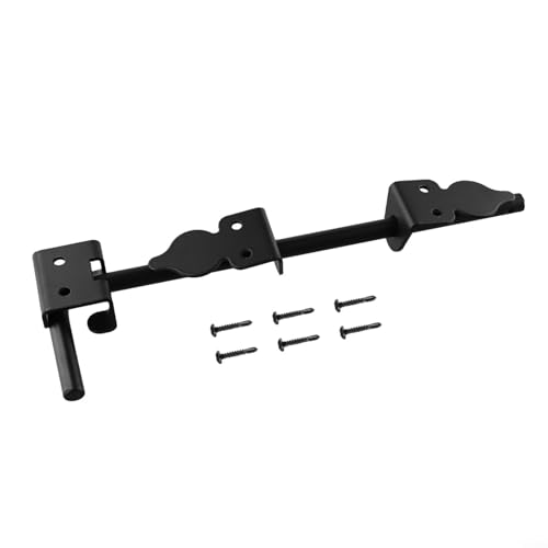 Barra de acero resistente de 12 pulgadas con tornillos de montaje para valla de madera, accesorios de seguridad al aire libre, pestillo de puerta de metal para jardín