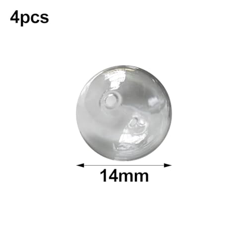 Cuentas redondas de vidrio soplado gris de 14 mm con dos agujeros 3