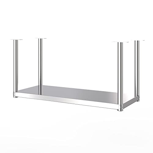 QRBNFRDE Hanging Wine Rack in Home and Kitchen, Stainless Steel Plant Rack, Single-Layer Floating Wine Rack, for Restaurant/Bar/Living Room, Easy to Install,Silver-90x35x80cm