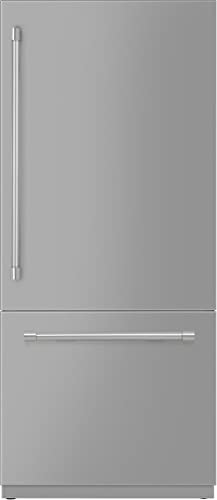 Forte Counter Depth Bottom Freezer Refrigerator With 3 Glass Shelves, Crisper Drawer, Right Hinge, Reversible Doors, Sabbath Mode, Ice Maker, Led Light, Automatic Defrost, Sabbath Mode In Panel Ready (F20Bfresc450Pr 36 Inch) #TOP1
