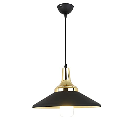 Lustre noir vintage à une tête en métal suspension pour restaurant