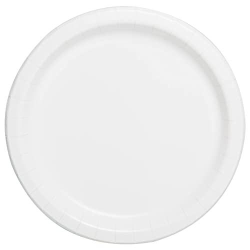Unique Party- Assiettes en Carton Écologiques-18 cm-Couleur Blanche-Paquet de 8, 3104EU, White