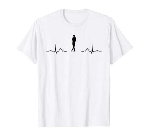 Patinador sobre hielo Patinaje artístico Heartbeat EKG Niñas Patinaje sobre hielo Camiseta