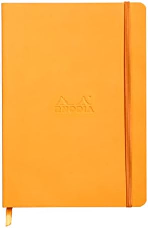 RHODIA 117510C - Purple Flexible Notebook - 19x25 cm - Lined - 160 pages - Clairefontaine Ivory Paper 90 g/m - Bookmark, Elastic Closure - Faux Leather Cover - Rhodiarama Collection