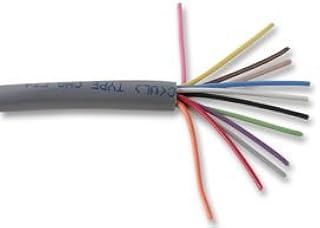 Alpha Wire 1181C SL005 Multiconductor Cable, Unshielded; 12; 22 AWG; 7 x 30; 0.28 in.; 0.010 in.; PVC