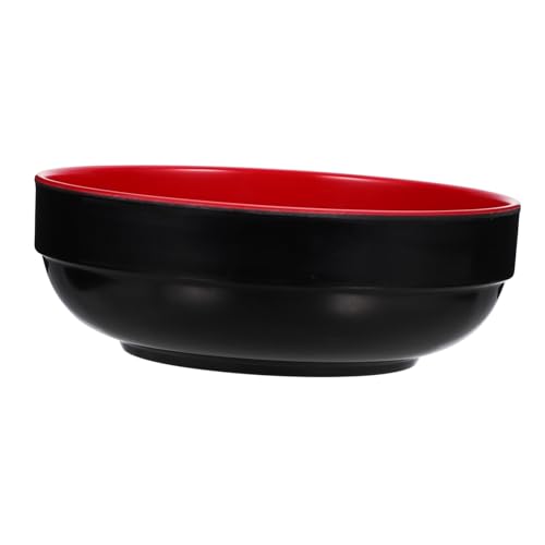ANDRESLAD 密?製黒赤双色ラーメン丼 スープサラダ兼用軽量ボウル 家 飲食店向け耐久設計手に優しい簡単洗浄