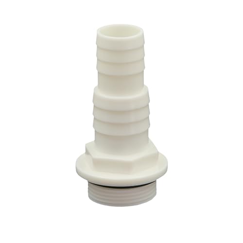 HAF® 1x ABS Schlauchtülle O-Ring mit 32 und 38mm Schlauchtüllen x 1 1/2' Außengewinde, Schlauchtülle aus weißem ABS. Geeignet für Pool Pumpenanschluss...Qualität: Made in Europe. Menge: 1 Stück