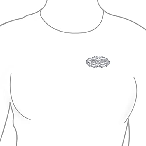 Estate Style Jewelry Large Pave Wedding Bridal Crystal Fashion Gatsby Vintage Art Deco Style Scarf Brooch Pin For Women Silver Plated Brass #TOP2