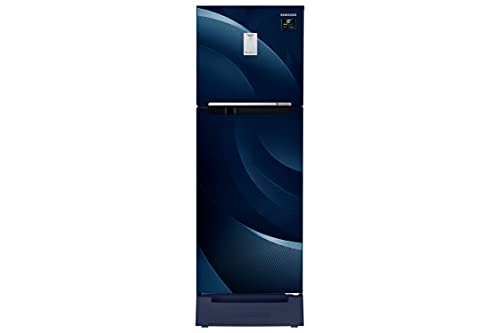 Image of Samsung 244 L 3 Star Inverter Frost Free Double Door Refrigerator Appliance (RT28A3C234U /HL, Rythmic Twirl Blue, Base Stand with Drawer, Curd Maestro, Convertible, 2022 Model)