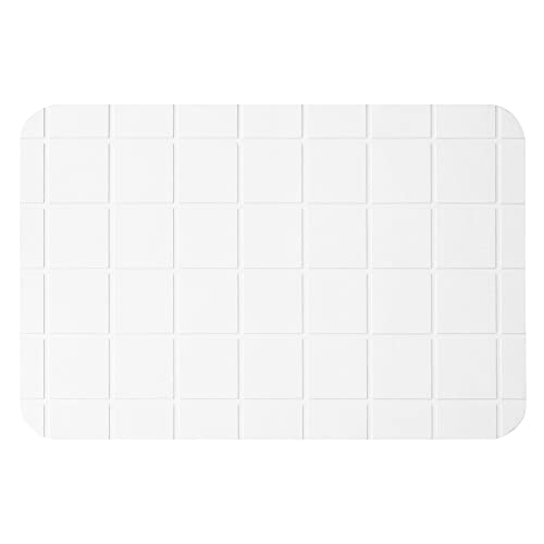 アンドエヌイー(&NE) ラバストーンドライボード Lattice LavaStone ホワイト 幅29.2cm×奥行19.2×厚さ1cm 吸水マット 洗い物 食器 ハード 小さめ ノンアスベスト 抗菌 消臭 速乾 吸水 溶岩石 NEO-236-WH