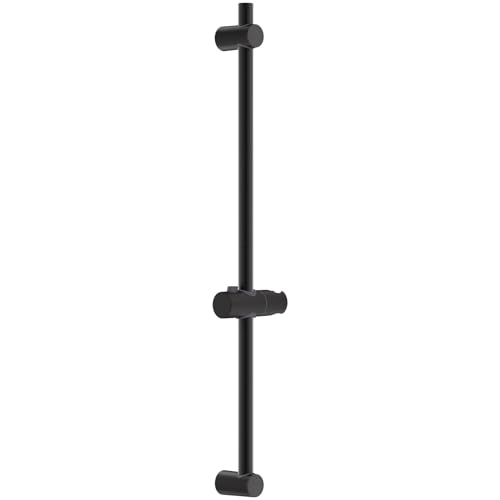 Auralum Asta Doccia 70cm, Saliscendi Doccia in Acciaio Inox con Supporto Soffione Regolabile, Adattarsi ai Fori Esistenti, Colona Doccia senza Miscelatore da Muro, Nero