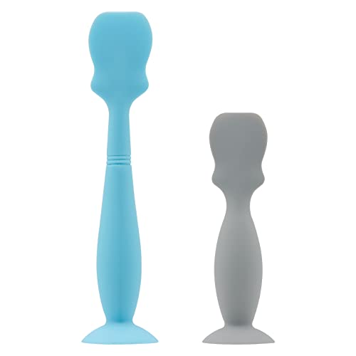 Image of Baby Diaper Cream Brush Silicone Diaper Cream Spatula Baby Butt Cream Applicator Set Butt Paste Spatula for Babies Newborn grooming health care (Big Blue + Small Grey)