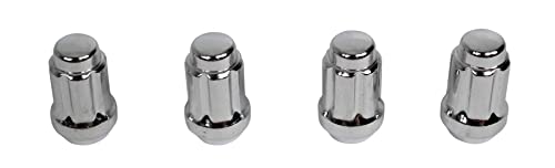 Image of MASSFX 16-Pack Durable Chrome 17mm Hex Lug Nuts, 35mm Length, & 12x1.5 Thread with Lugnut Socket - Heavy Duty Lug Nuts for Golf Cart Wheels, Fits Most EZGO, Club Car & Yamaha Golf Cart Wheels