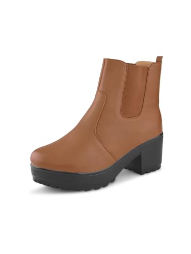 Image of XE Looks Attractive,Comfortable & Stylish Casual High Block Heel Boot For Women Ankle Length Design