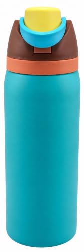 Image of HomeCloud 1200ML Stainless Steel Water Bottle - Double-Wall Vacuum Insulated, Leakproof Straw Lid, BPA-Free Reusable Travel Flask with Two-Way Spout for Gym, Office & Outdoor Use (S Green Brown)