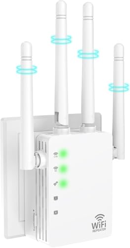 WiFi Extender Signal Booster - Dual Band 5.0G&2.4G, Covers 12880 Sq.Ft, Supports 105 Devices, 1-Tap Setup with Ethernet Port for Faster Speed