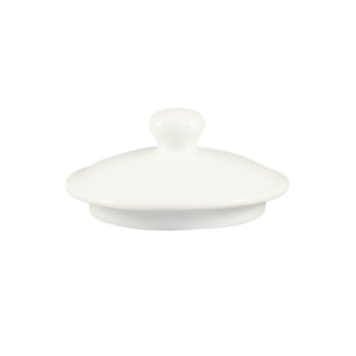 CAC China LN-15-LID Lion Head 5-1/2-Inch by 1-3/4-Inch Super White Porcelain Lid for Lion Head Bouillon, Box of 24