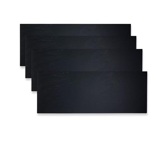 Lebrun Couverts - 4 Assiettes Ardoise Rectangulaire – Parfait pour vos Planches Apéro ou vos Plateaux de Fromage et Charcuterie – Service Qualité...