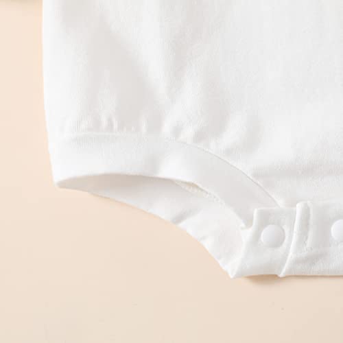 Baby Girl Boy Christmas Clothes Crewneck Sweatshirt Romper Long Sleeve Deer Santa Pullover Oversized Sweater Top (White,0-3 Months) #TOP5