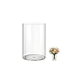 MELEJIA Vasi in Acrilico Rotondo Trasparente, Vaso Indistruttibile Leggero - Diametro 12cm x Altezza 20cm, Vasi Trasparente Resistente per Fiori Freschi/Finti, Decorazione Interna/Esternea