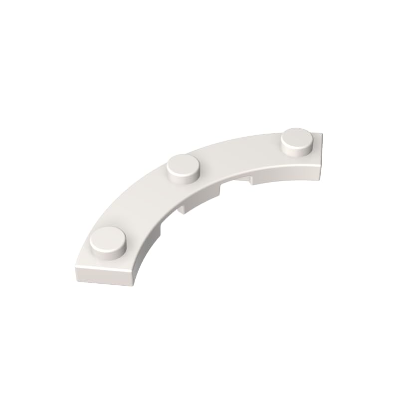 80015 3x3 Curved Plate 50 Pieces High-Precision MOC Building Bricks Replacement Parts Compatible with Lego bricks GDS-90295 White — image 1