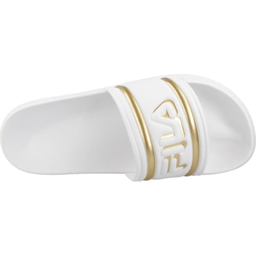 FILA MORRO BAY LOGO slipper wmn, Mocassin, White-Gold,