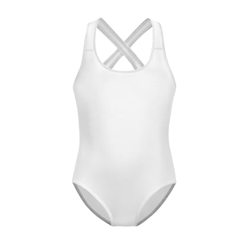 Image of WELLFLYHOM Girls Bathing Suits Size 5-14 One Piece Cross Back Swimsuit Sleeveless Full Coverage Swimwear for Beach Swimming