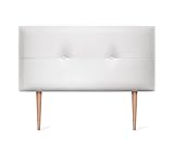 DHOME Cabecero Cabezal tapizado en Polipiel o Tela AQUALINE con Patas cabeceros Cama (Polipiel A.Blanco, 90x105cm (Camas 70/80/90))