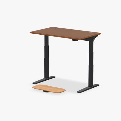 Image of UPLIFT DESK Dark Bamboo (48 x 30 inch) Standing Desk 2-Leg V3 Adjustable Stand Up C-Frame (Black), Advanced Keypad, Wire Grommets, Wire Tray, Rocker Board