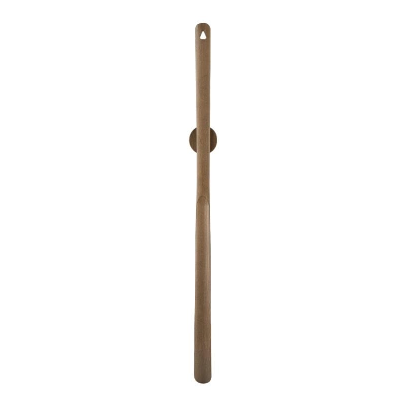 Schuhlöffel Lang 75cm aus Buchenholz mit Magnet - Extra Lang Schuhanzieher Natur/Walnussholzfarbe Holz Schuhlöffel mit Wandhalterung & Ergonomischer Form (Walnuss Finish)