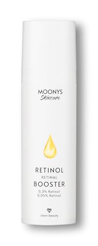 MOONYS® Suero de retinol Booster con 0,3% de retinol 0,05% retinal y 5% de péptidos retinino, vitamina A Bakuchiol Q10, suero facial antienvejecimiento, reduce la profundidad de las arrugas