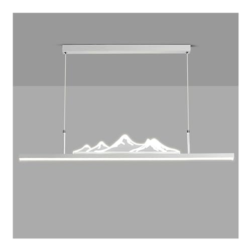SYAXVOM Lampadario lineare di Grandi Dimensioni in Oro Spazzolato, dimmerabile, a LED, Moderno, a Sospensione, Bianco e Nero, Ideale per Sala da Pranzo, Soggiorno e Isola Cucina (Colore: B