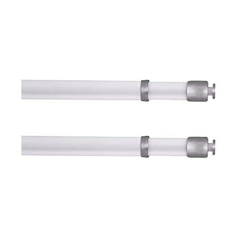 Interior Living 16-28 in. Adjustable Petite Round Sash Rod, 2-Pack, 7/16 in. Diameter, White Cover