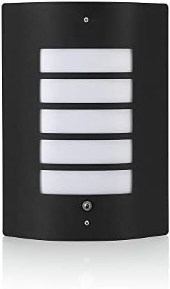 Auraglow Energy Saving Motion Activated PIR Sensor Outdoor Security Wall Light - Black Matte Finish - Cool White