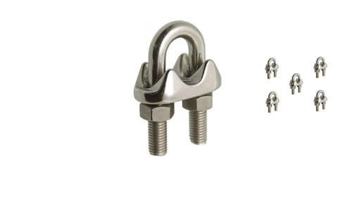 5 Pcs Serre câble à étrier en Inox A4 pour